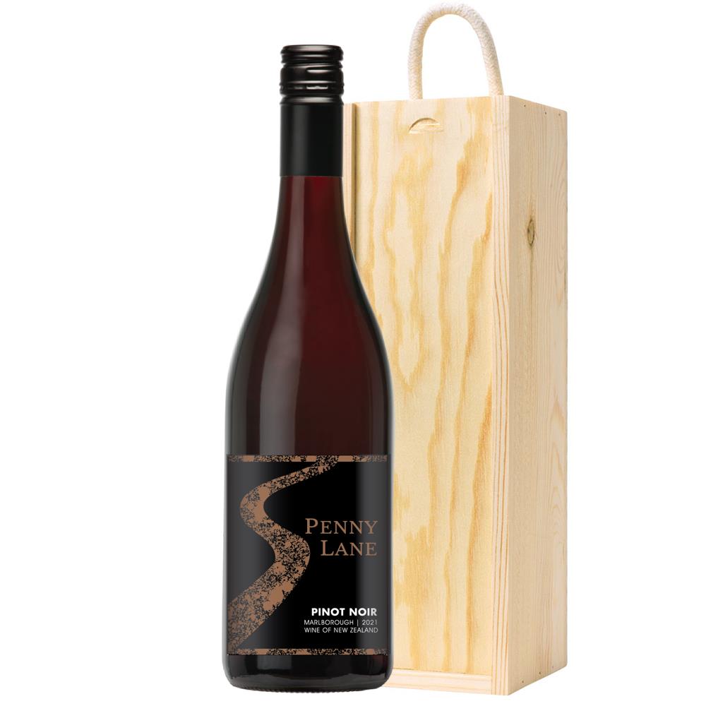 Penny Lane Reserve Pinot Noir 75cl Red Wine in Wooden Sliding lid Gift Box